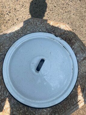 Vintage Metal Enamel ware lid 12inches